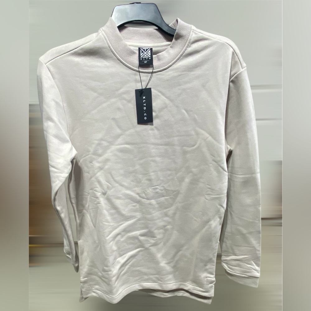 XLTD CO Men’s Sweatshirt 100% Cotton Cream Color Size M New With Tags